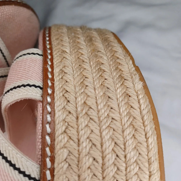 Women's Pink Tory Burch Blush Frieda Espadrille Platform Sandal sz 8.5 - Picture 15 of 16